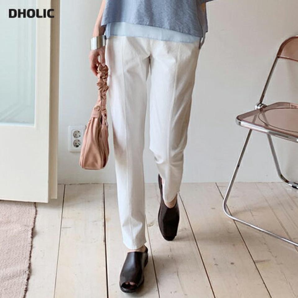 コットンスリムパンツ・全3色・b69684 レディース 【pt】パンツ ズボン ロングパンツ 単色 無地 シンプル ベーシック カジュアル 大人 ウエストゴム スリム 春 夏 秋 韓国 ファッション ハイホリHIHOLLI