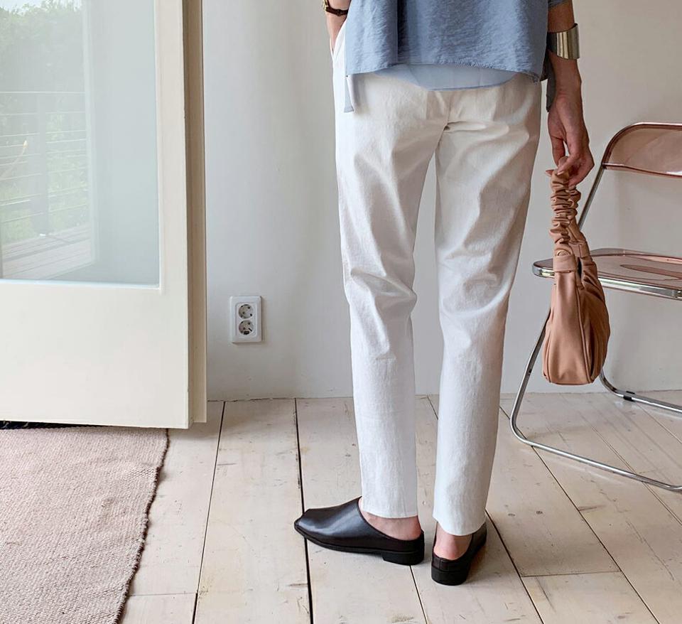 コットンスリムパンツ・全3色・b69684 レディース 【pt】パンツ ズボン ロングパンツ 単色 無地 シンプル ベーシック カジュアル 大人 ウエストゴム スリム 春 夏 秋 韓国 ファッション ハイホリHIHOLLI