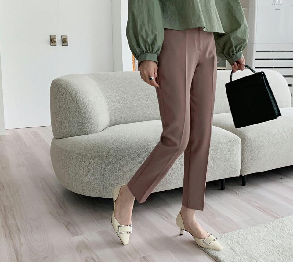 【マラソン特価】カラースリムスラックス・全5色・t69745 レディース 【pt】スラックス パンツ ロングパンツ 無地 シンプル ベーシック カラーパンツ 大人 オフィス きれいめ ハイウエスト バズ 結婚式 ピンク ベージュ 春 夏 韓国ファッション ハイホリHIHOLLI 人気 セール