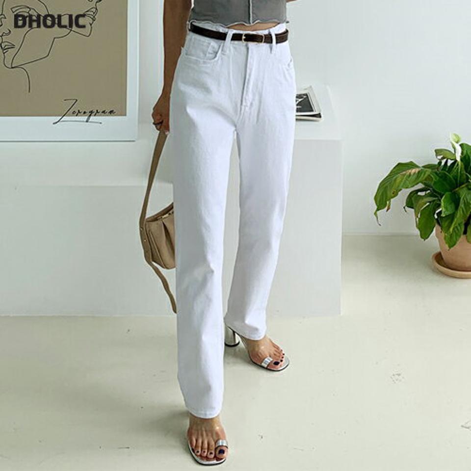 コットンストレートパンツ・全2色・t65748 レディース 【pt】韓国ファッション ボトムス ロング ロングパンツ ストレート 美脚 ベーシック 無地 ハイウエスト スリム ルーズ フィット 体型カバー 細身 足長 着痩せ 夏 春