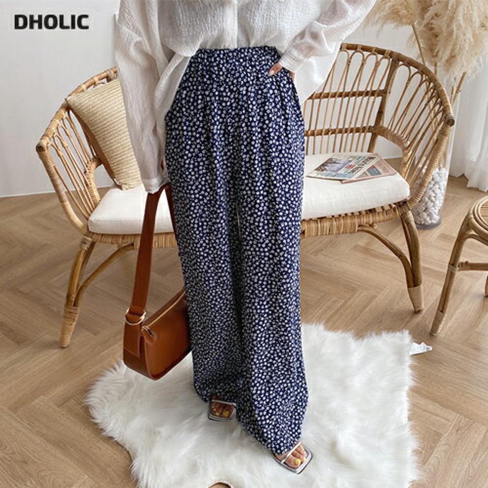 クローバーパンツ・全3色・b65746 レディース 【pt】韓国ファッション ボトムス ロング ロングパンツ 楽ちん クローバー パターン ゴム ワイド ハイウエスト クール スリム ルーズ ゆったり 体型カバー 細身 足長 着痩せ 夏 春