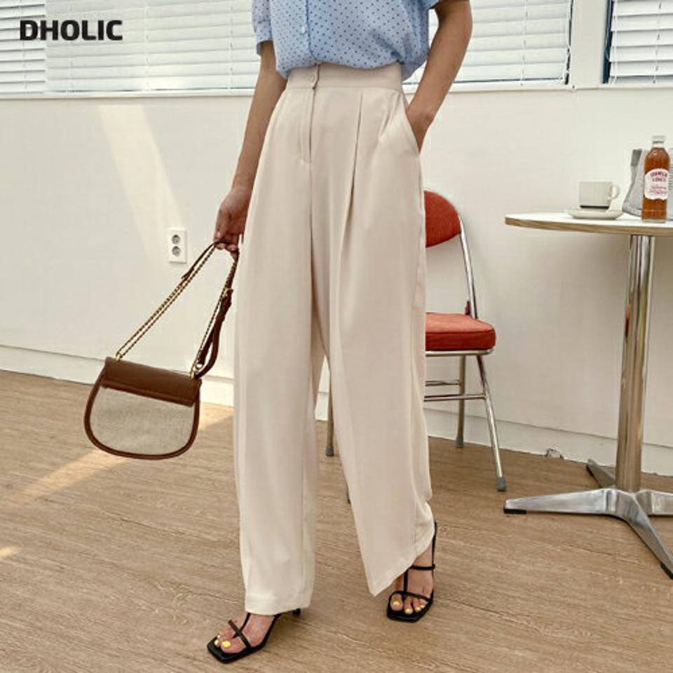 ツーボタンスラックスパンツ・全3色・t62545 レディース 【pt】韓国 ファッション ボトムス ロング ロングパンツ 着痩せ ツーボタン スラックス 大人 美脚 ワイド 体型カーバー 細身 足長 ルーズ ゆったり 夏 春