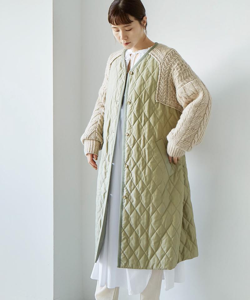 〇ニット × キルティングコート（cardo fabrica）