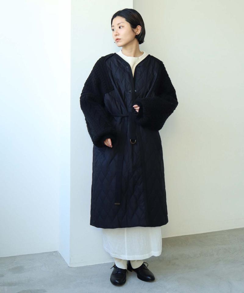〇ニット × キルティングコート（cardo fabrica）