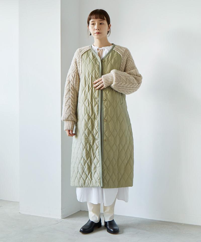 〇ニット × キルティングコート（cardo fabrica）