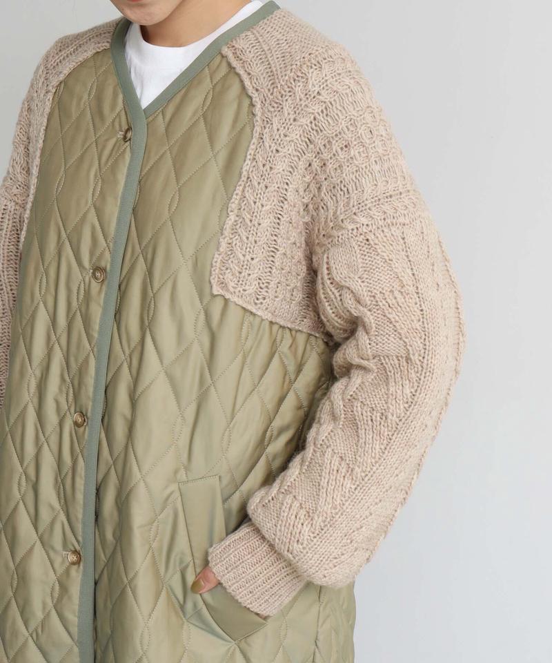 〇ニット × キルティングコート（cardo fabrica）