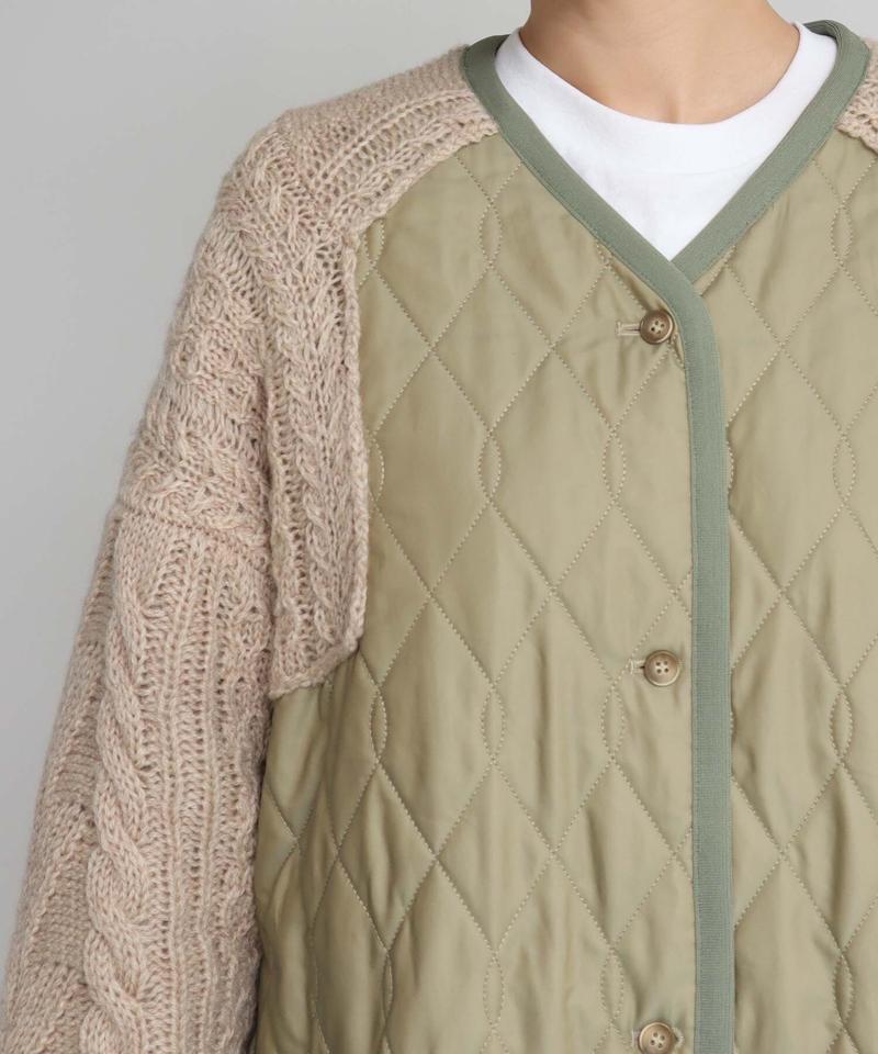 〇ニット × キルティングコート（cardo fabrica）