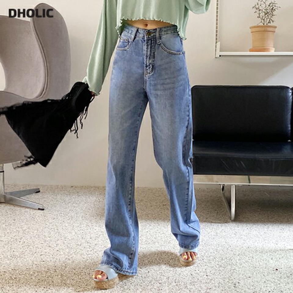 ワイドデニムパンツ・全1色・b62597 レディース 【pt】韓国ファッション ボトムス ロング ロングパンツ ベーシック ストレート デニムパンツ デニム ワイド ルーズ ゆったり 楽ちん 体型カバー 細身 足長 着痩せ 夏 春