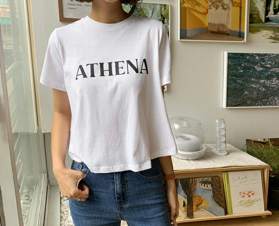 【KILL PRICE】クロップドスリットロゴTシャツ・全4色・t57901 レディース 【tops】韓国 ファッション トップス Tシャツ 半袖 スリット シンプル クロップド丈 ロゴ カジュアル ラウンドネック スリム フィット 体型カーバー デイリー 夏 春【KILL】