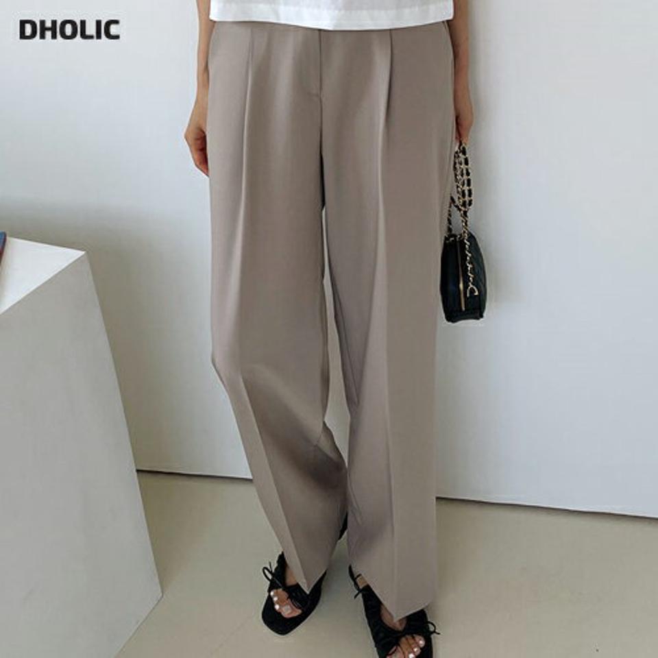 タックワイドスラックス・全3色・b65467 レディース 【pt】韓国ファッション ボトムス ロング ロングパンツ タック ベーシック スラックス オフィスカジュアル オフィス 着痩せ ストレート 美脚 ワイド 夏 春