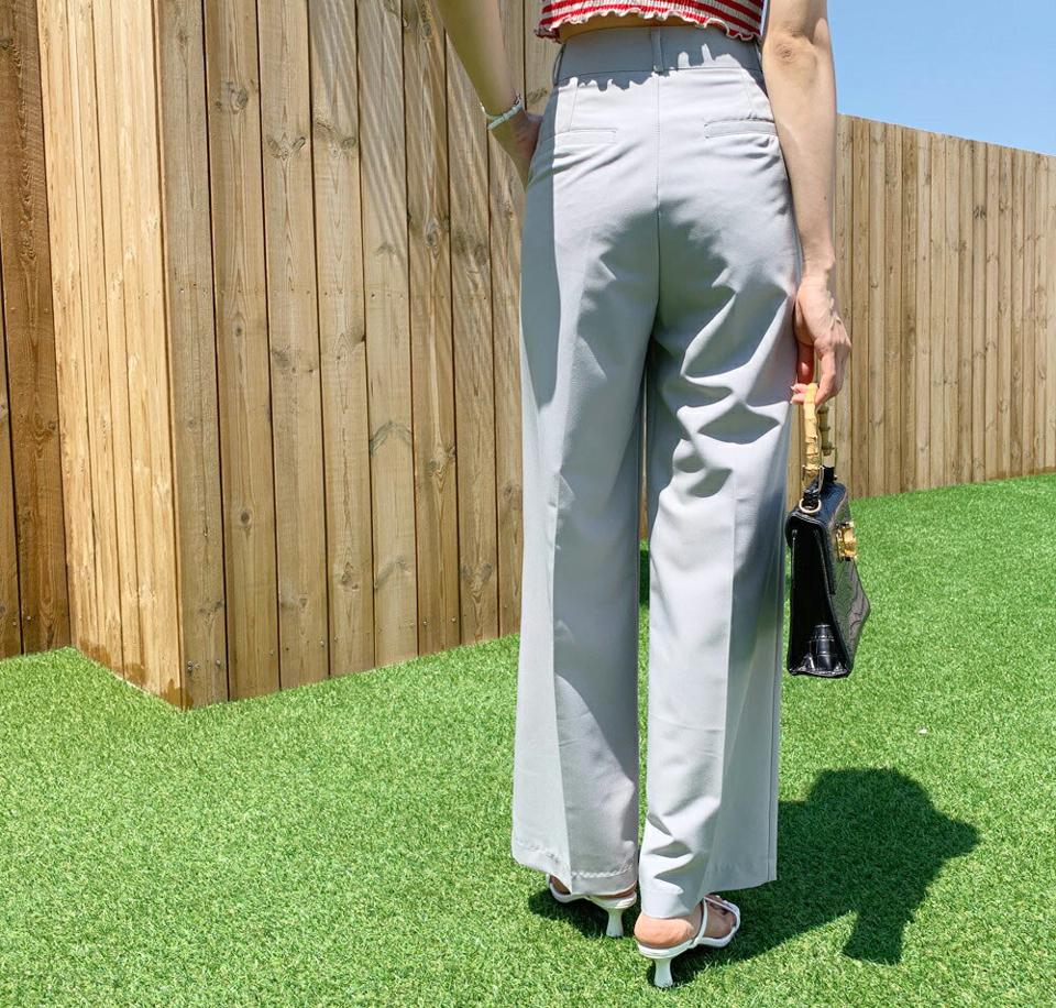 タックワイドスラックス・全3色・b65467 レディース 【pt】韓国ファッション ボトムス ロング ロングパンツ タック ベーシック スラックス オフィスカジュアル オフィス 着痩せ ストレート 美脚 ワイド 夏 春