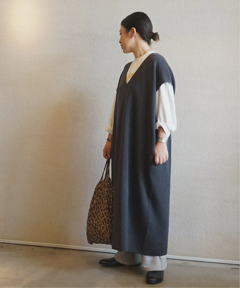 CASH WOOLミラノリブ Vネックノースリーブワンピース◆（journal standard luxe）