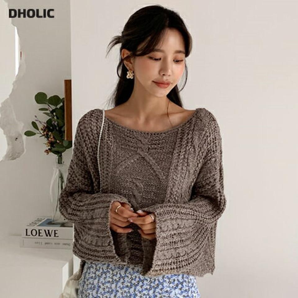 ボートネックシアークロップドニット・全6色・t65758 レディース 【tops】韓国 ファッション トップス ニット 長袖 シアー ルーズ ゆったり ラフ ナイロン シースルー ボートネック 大人 デコルテ ベーシック デイリー 体型カバー 細身 フェミニン 夏 春
