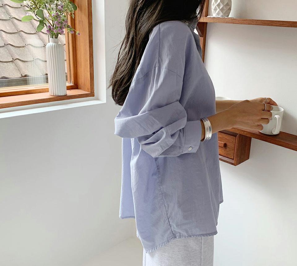即日配送【只今30%OFF】ボタンダウンシャツ・全5色・t65777 レディース 【bl】韓国ファッション トップス シャツ 長袖 ルーズ ゆったり ベーシック コットン オフィスカジュアル ルーズ ラウンドヘム アンバランス丈 フェミニン 上品 スリム 秋 夏 春