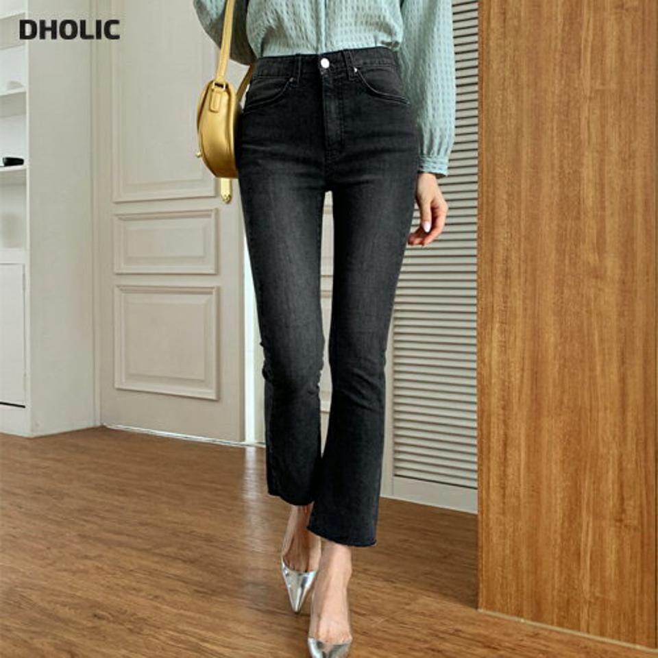 ウォッシュドフレアデニムパンツ・全2色・t62627 レディース 【pt】韓国 ファッション ボトムス ロング ロングパンツ ベーシック デニムパンツ フレア カットオフ フィット スリム タイト 体型カーバー 細身 足長 着痩せ 夏 春