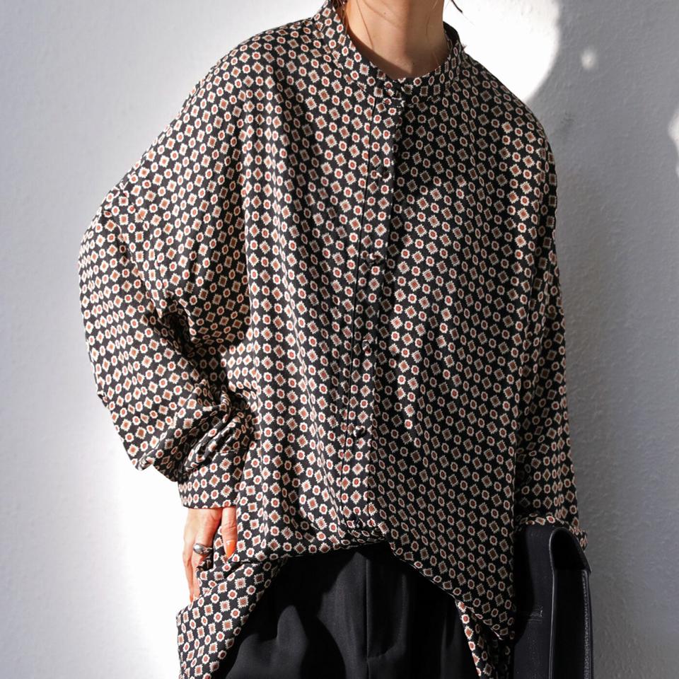 柄シャツ シャツ レディース トップス 総柄 長袖 送料無料・メール便不可