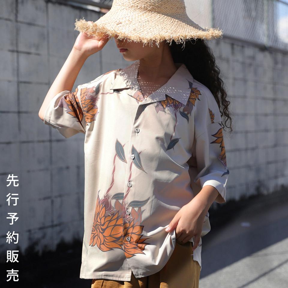 シャツ トップス 半袖 花柄 子供服 キッズ・(80)メール便可 TOY【238B】