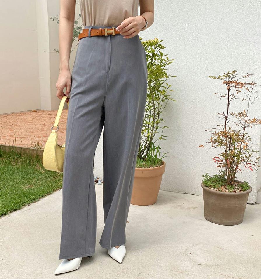 ワイドフィットスラックス・全4色・t69786 レディース 【pt】スラックス パンツ ズボン ワイド 単色 無地 シンプル ベーシック 大人 オフィスカジュアル 春 秋 韓国 ファッション ハイホリHIHOLLI