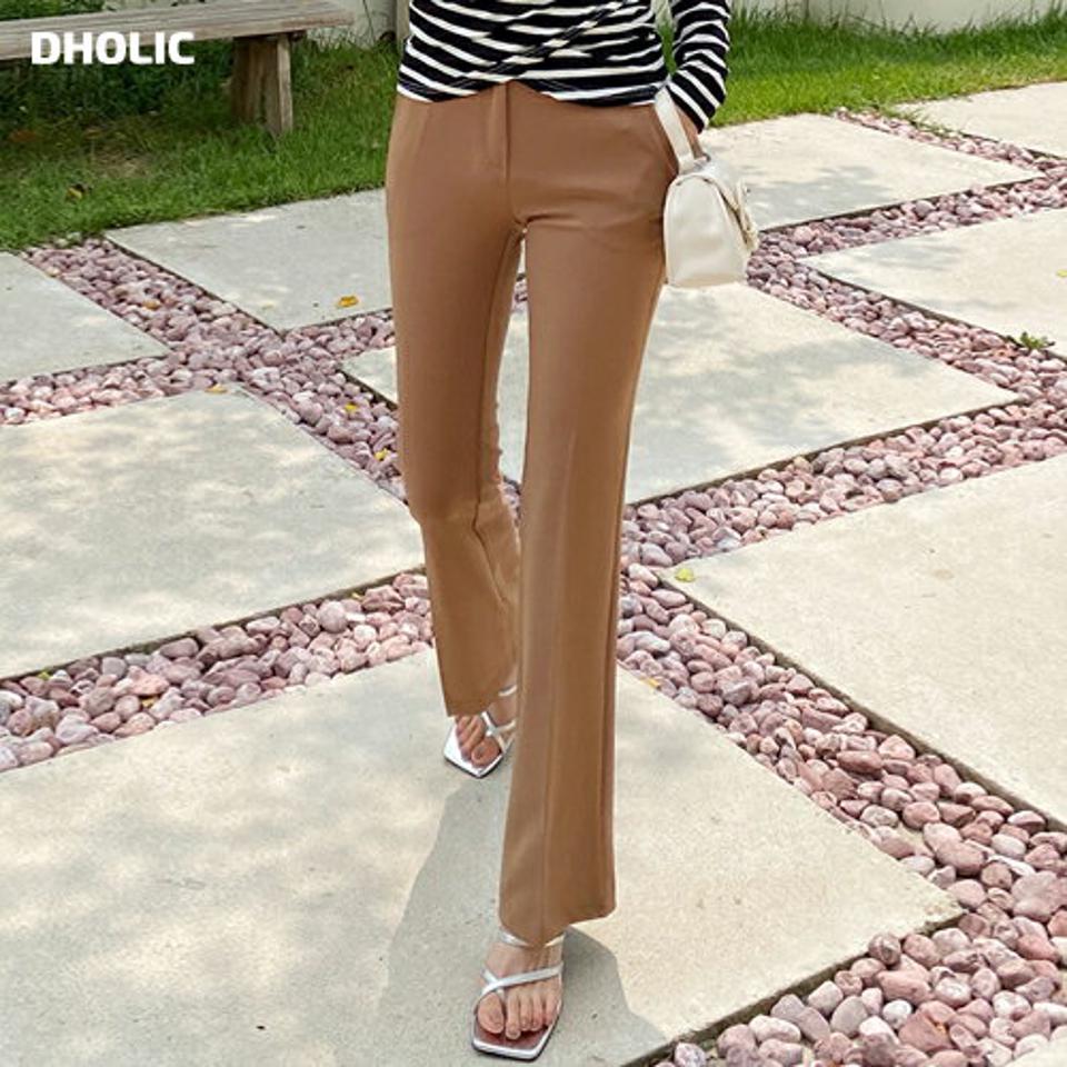 ウエストゴムスラックスパンツ・全3色・b69834 レディース 【pt】スラックス パンツ ズボン ウエストゴム 単色 無地 シンプル ベーシック 大人 オフィスカジュアル 春 秋 韓国 ファッション ハイホリHIHOLLI