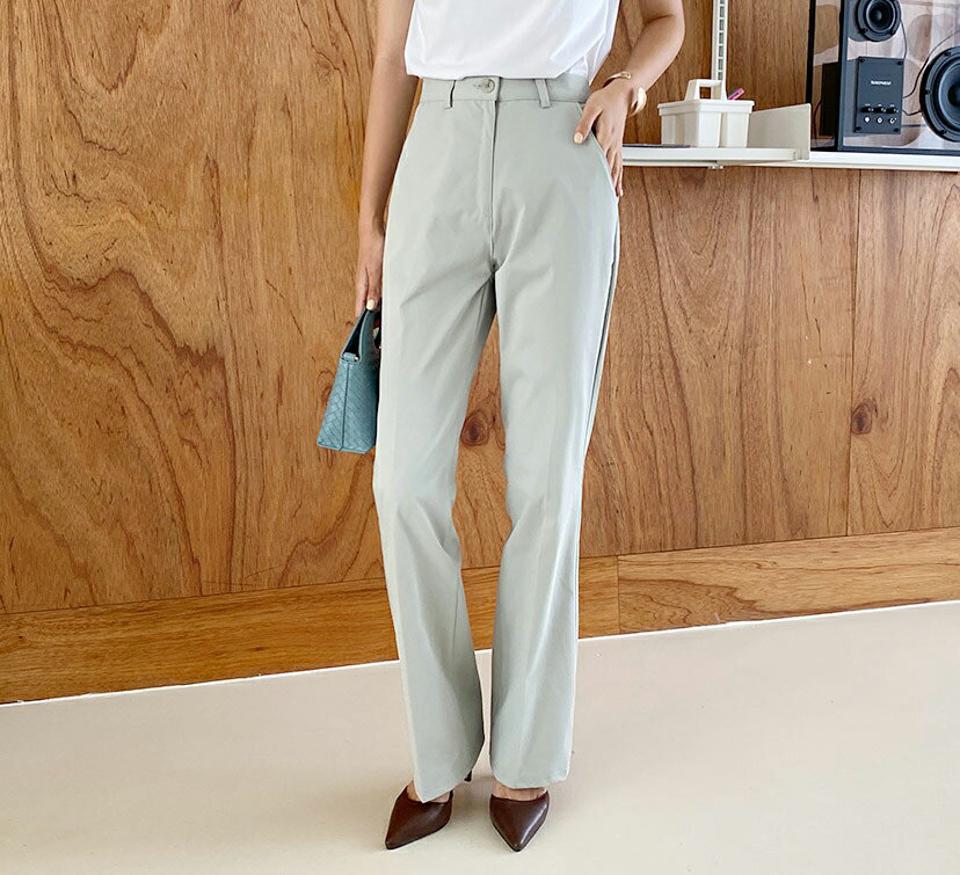 ロングセミフレアスラックス・全3色・t62663 レディース 【pt】韓国ファッション ボトムス ロング ロングパンツ 美脚 セミフレア スラックス ストレート スリム フィット 細身 足長 着痩せ オフィスカジュアル 夏 春