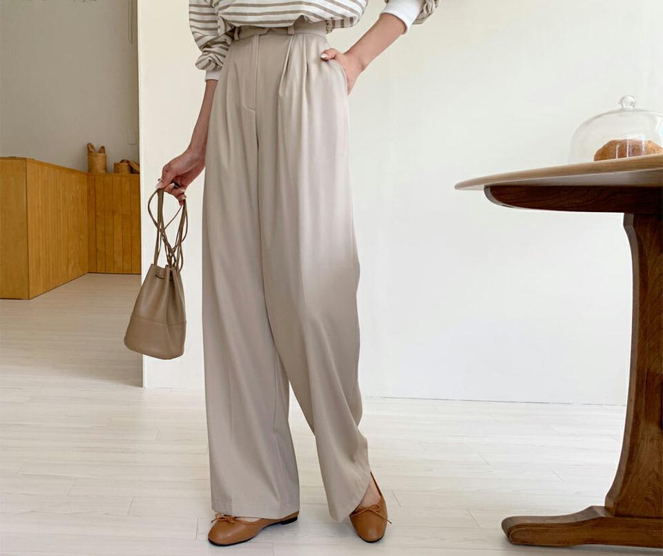 ワイドスラックスパンツ・全3色・t57967 レディース 【pt】韓国ファッション ボトムス ロング ロングパンツ ベーシック スラックス ワイド ストレート 美脚 スリム 体型カバー 着痩せ オフィスカジュアル 夏 春