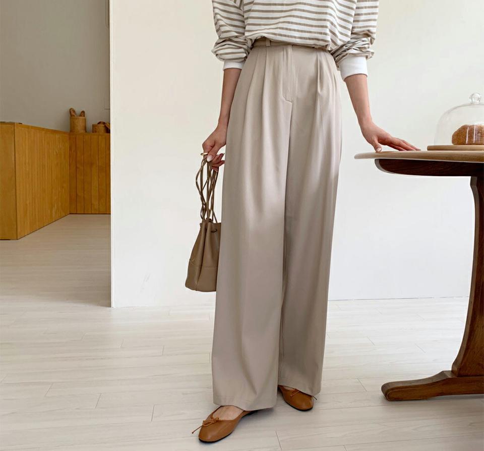 ワイドスラックスパンツ・全3色・t57967 レディース 【pt】韓国ファッション ボトムス ロング ロングパンツ ベーシック スラックス ワイド ストレート 美脚 スリム 体型カバー 着痩せ オフィスカジュアル 夏 春