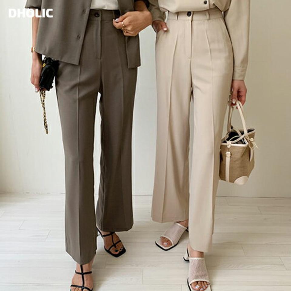 ストレートスラックスパンツ・全3色・t57971 レディース 【pt】韓国ファッション ボトムス ロング ロングパンツ ベーシック スラックス ワイド ストレート 美脚 スリム 細身 足長 着痩せ オフィスカジュアル オフィス 夏 春