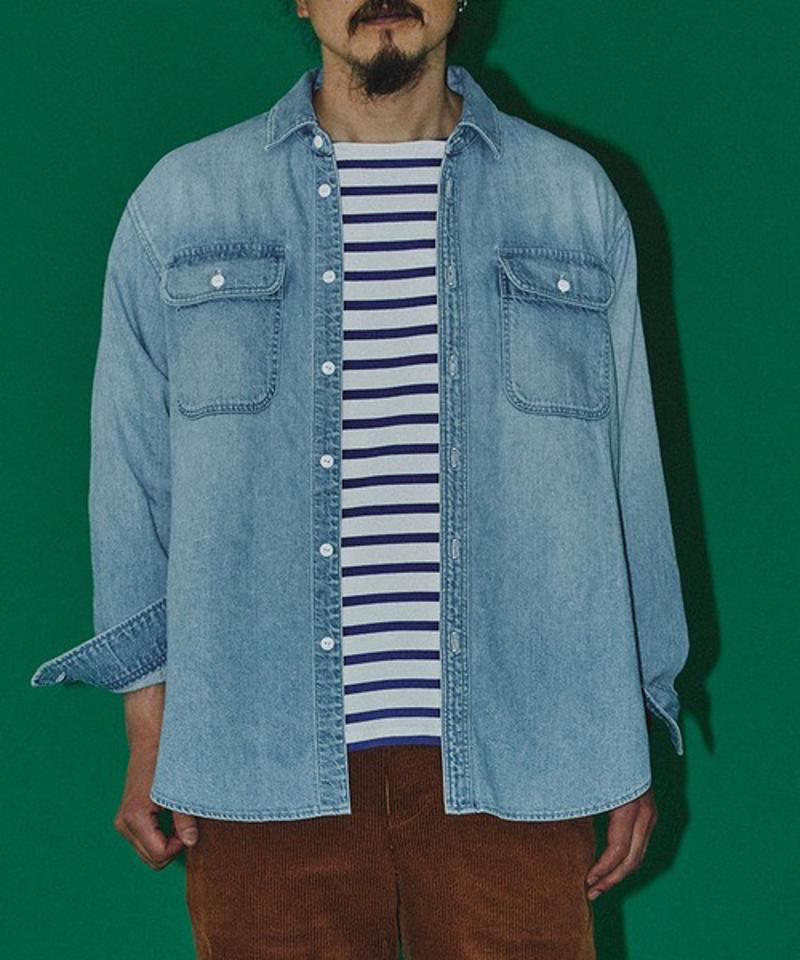 【Attick by Johnbull】ボーダーボートネックTシャツ
