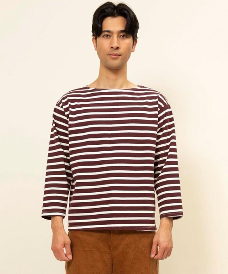 【Attick by Johnbull】ボーダーボートネックTシャツ