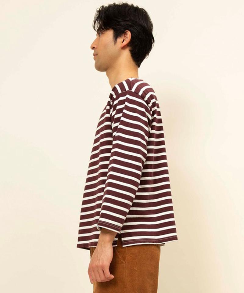 【Attick by Johnbull】ボーダーボートネックTシャツ