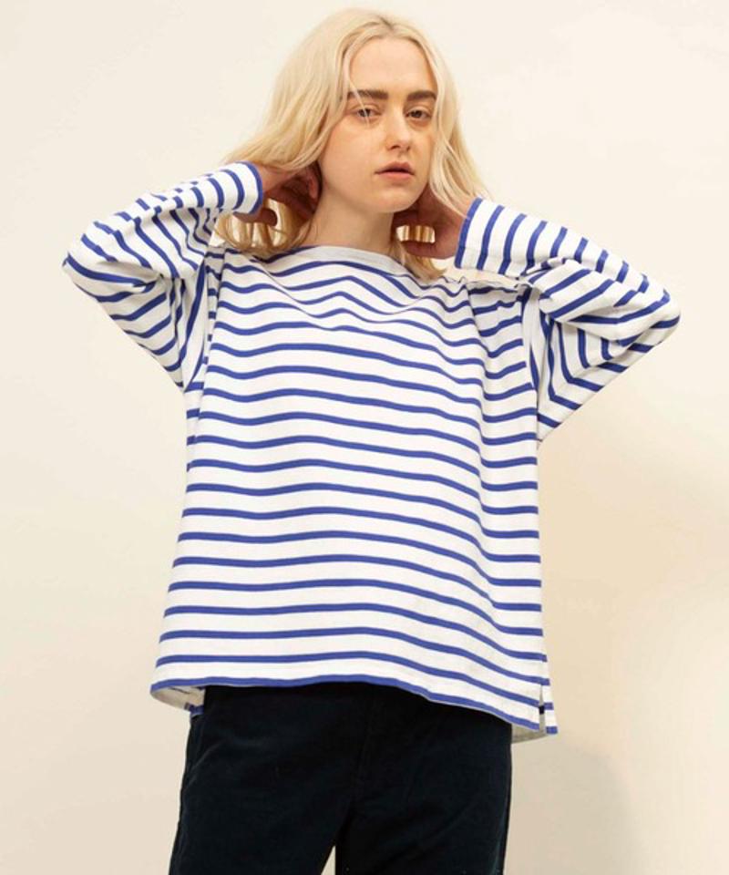 【Attick by Johnbull】ボーダーボートネックTシャツ