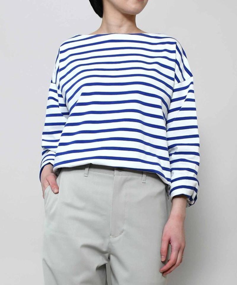 【Attick by Johnbull】ボーダーボートネックTシャツ