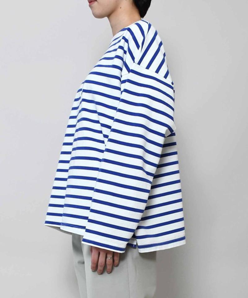 【Attick by Johnbull】ボーダーボートネックTシャツ