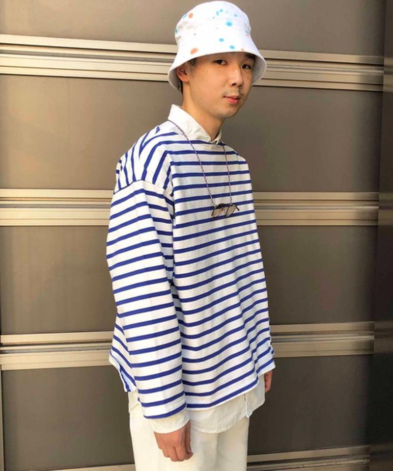 【Attick by Johnbull】ボーダーボートネックTシャツ