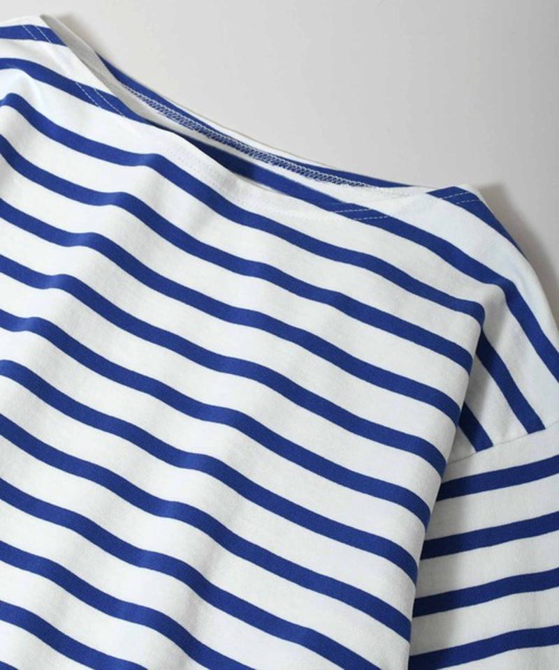 【Attick by Johnbull】ボーダーボートネックTシャツ