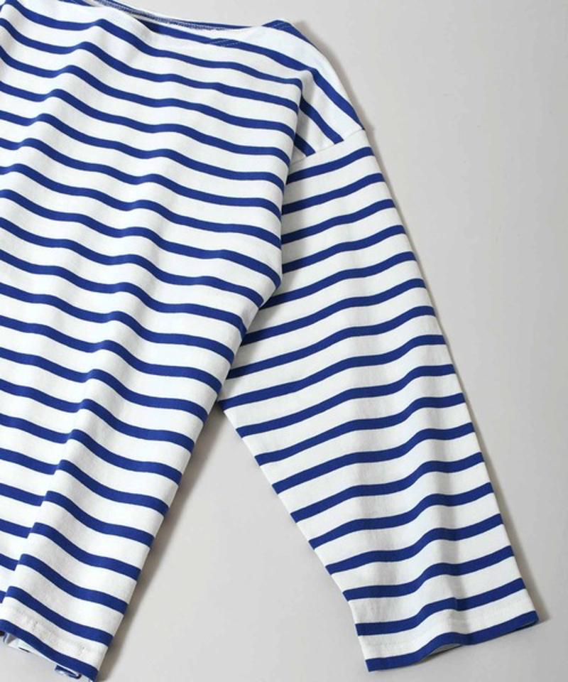 【Attick by Johnbull】ボーダーボートネックTシャツ