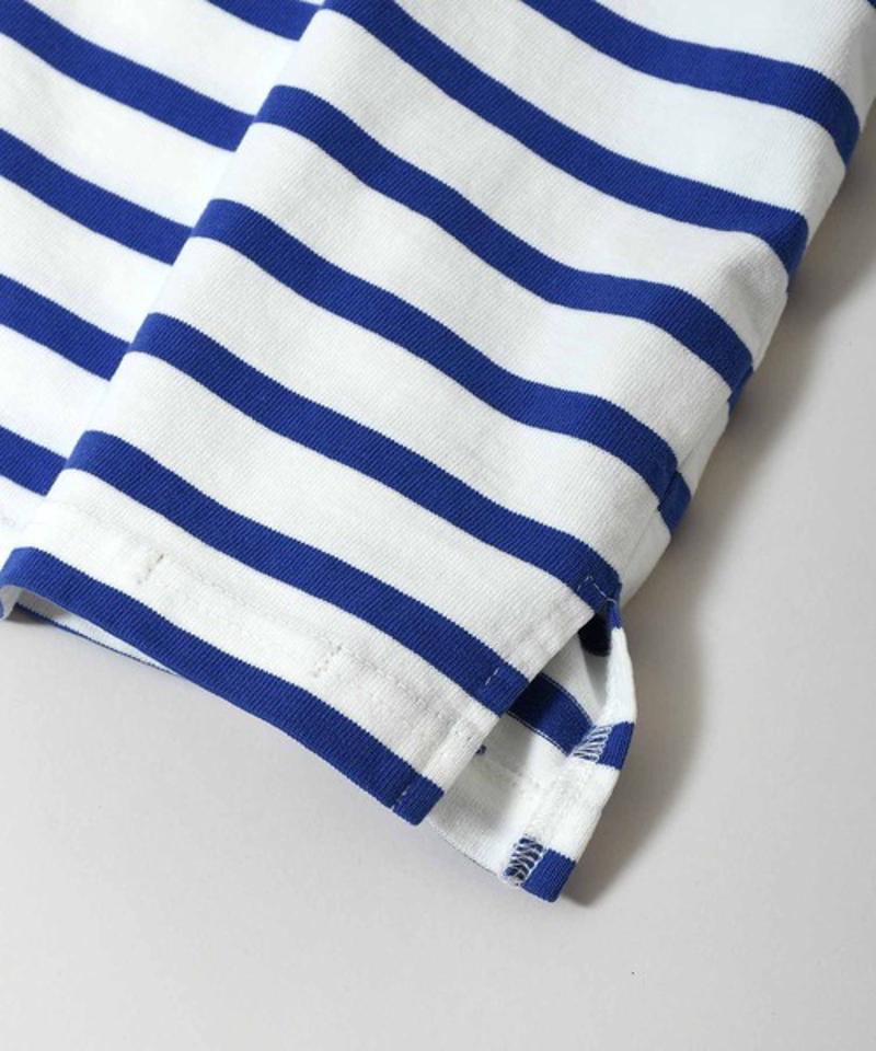 【Attick by Johnbull】ボーダーボートネックTシャツ