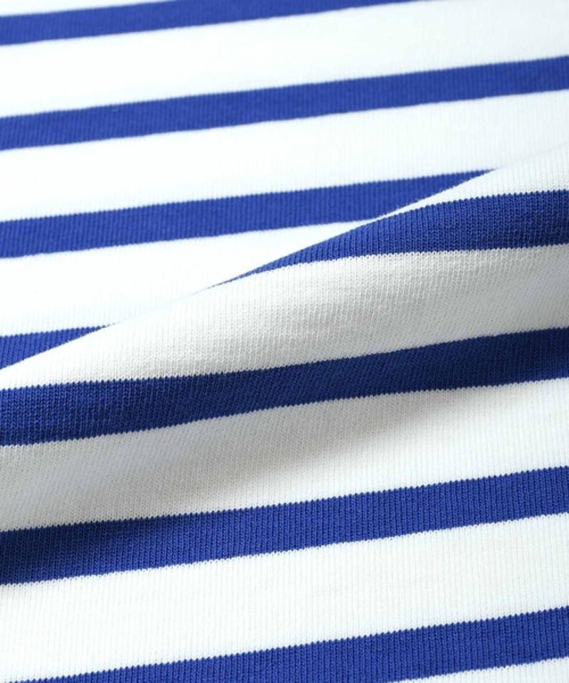【Attick by Johnbull】ボーダーボートネックTシャツ