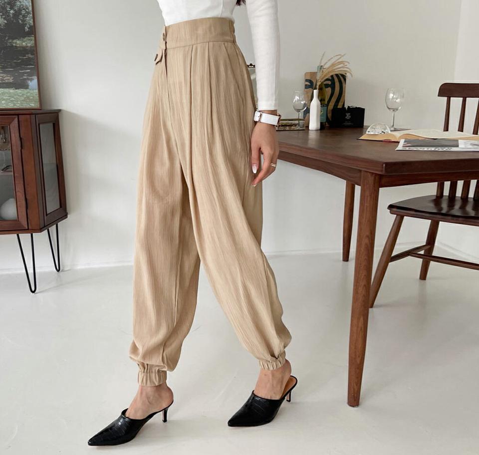 リンクルフラップジョガーパンツ・全3色・t65821 レディース 【pt】韓国 ファッション ボトムス ロング ロングパンツ ベーシック 美脚 ジョガーパンツ ゴム スリム ポケット 無地 ワイド 体型カーバー 細身 足長 着痩せ 秋 春