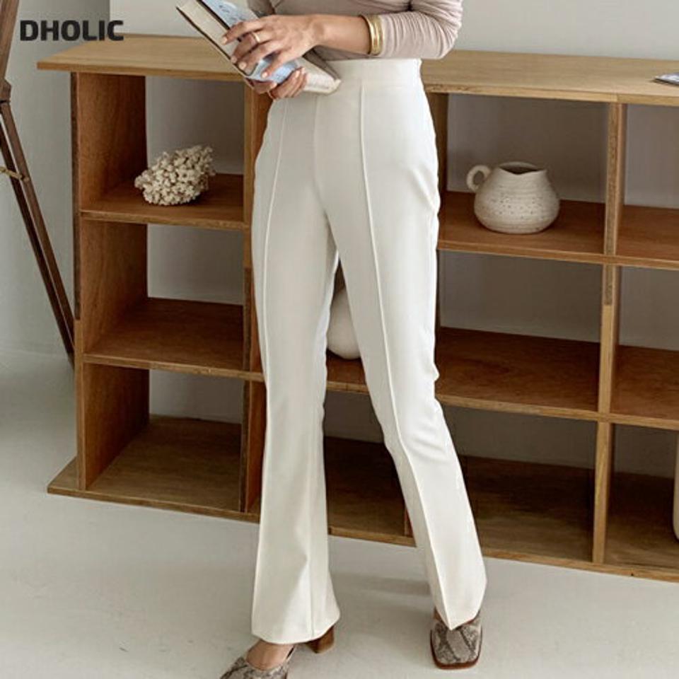 フレアスラックス・全3色・t65798 レディース 【pt】韓国 ファッション ボトムス ロング ロングパンツ ベーシック 美脚 フレア スラックス ハイウエスト センタープレス スリム 無地 体型カーバー 細身 足長 着痩せ 秋 春