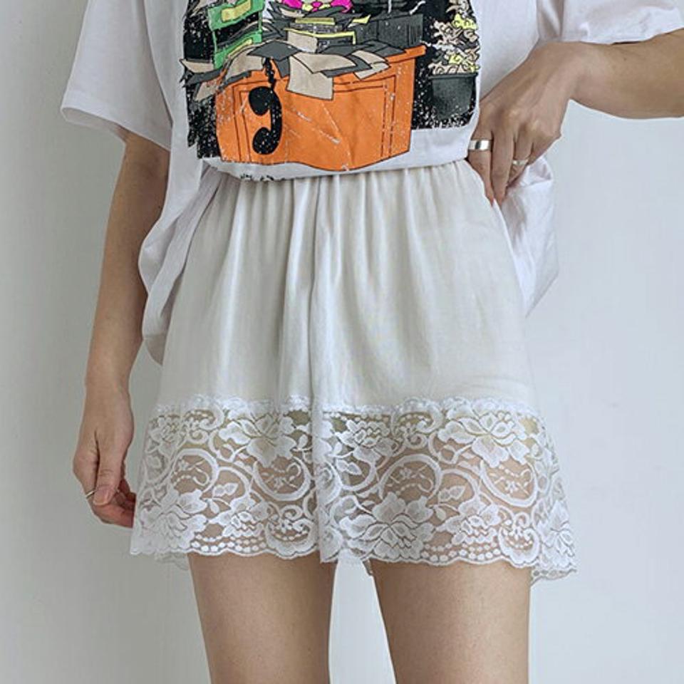 レースインナーパンツ・全3色・b69610 レディース 【acc】インナー パンツ レース シンプル かわいい ワイド ウエストゴム りぼん 春 夏 韓国ファッション ハイホリHIHOLLI