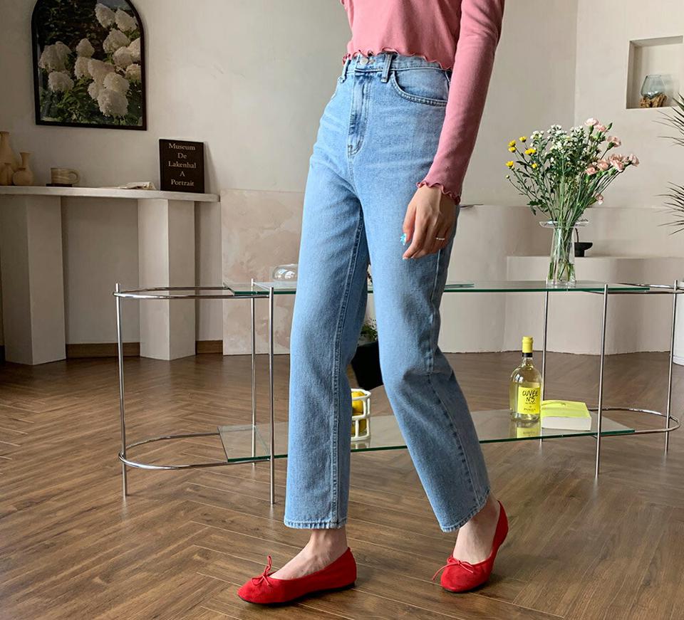 マスクストラップ付デニムパンツ・全2色・t00595 レディース 【pt】韓国 ファッション ボトムス パンツ ロング ロングパンツ マスクストラップ レタリング デニムパンツ デニム ベーシック 美脚 足長 細身 着痩せ 体型カーバー 春 夏 NIJU