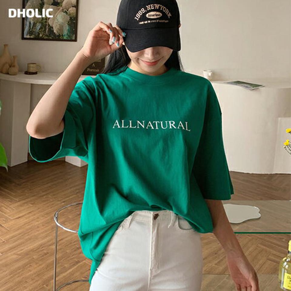 レタリング半袖Tシャツ・全6色・a00572 レディース 【tops】韓国ファッション トップス Tシャツ 半袖 コットン レタリング ラウンドネック 秋 スリム ルーズ ゆったり 楽ちん デイリー フェミニン シンプル ガーリー 夏 春 NIJU