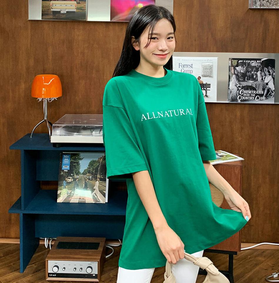 レタリング半袖Tシャツ・全6色・a00572 レディース 【tops】韓国ファッション トップス Tシャツ 半袖 コットン レタリング ラウンドネック 秋 スリム ルーズ ゆったり 楽ちん デイリー フェミニン シンプル ガーリー 夏 春 NIJU