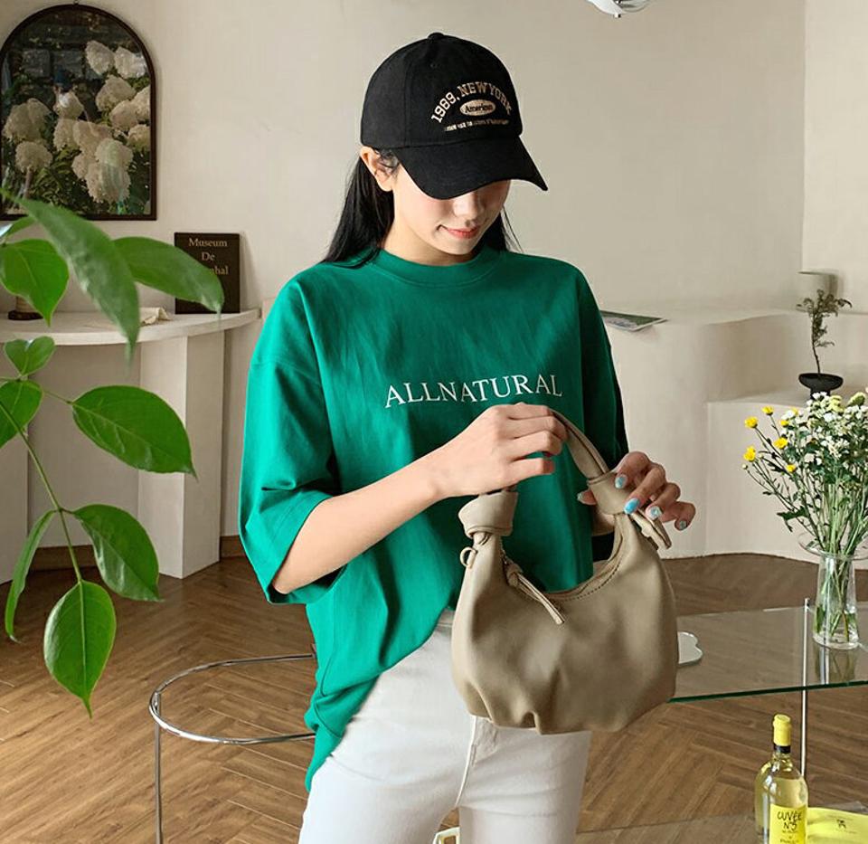 レタリング半袖Tシャツ・全6色・a00572 レディース 【tops】韓国ファッション トップス Tシャツ 半袖 コットン レタリング ラウンドネック 秋 スリム ルーズ ゆったり 楽ちん デイリー フェミニン シンプル ガーリー 夏 春 NIJU