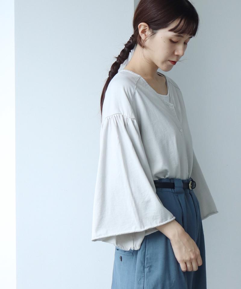 ●クリアスピン製品染め ワイドスリーブ ショートカーディガン（cardo fabrica）