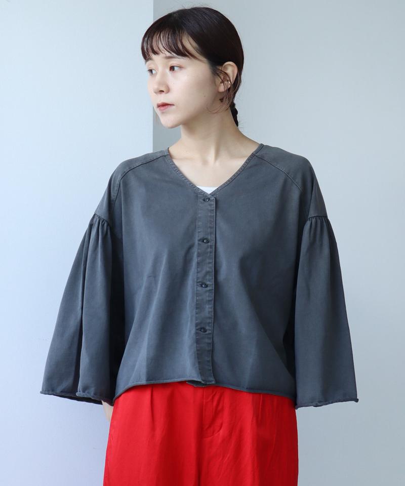 ●クリアスピン製品染め ワイドスリーブ ショートカーディガン（cardo fabrica）