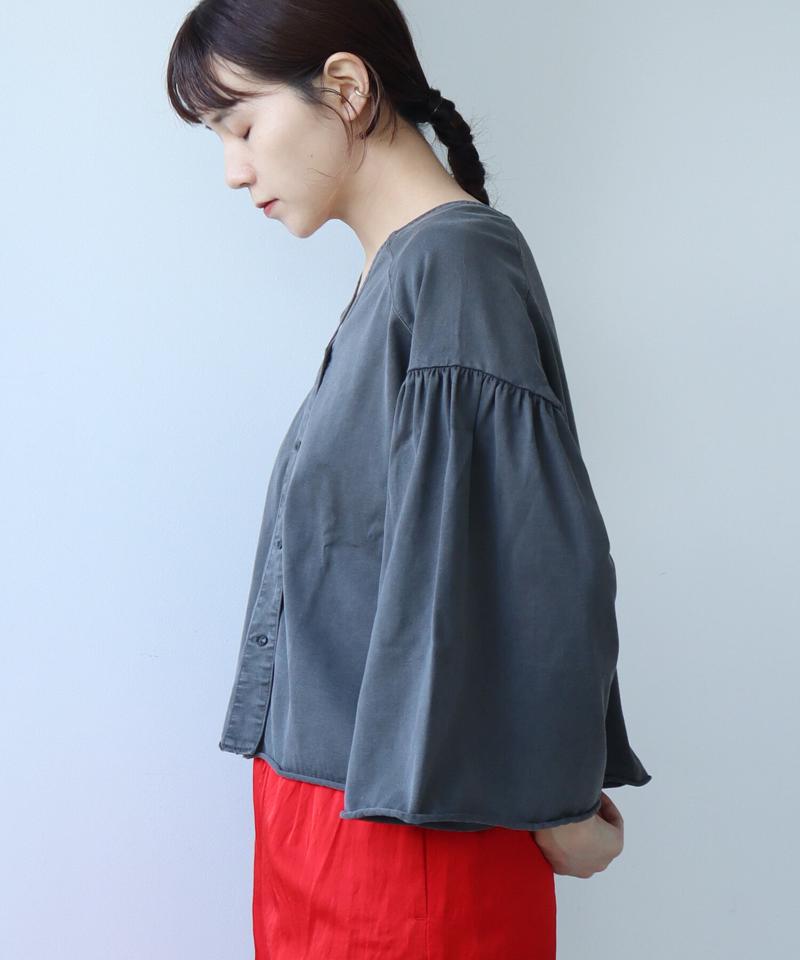 ●クリアスピン製品染め ワイドスリーブ ショートカーディガン（cardo fabrica）