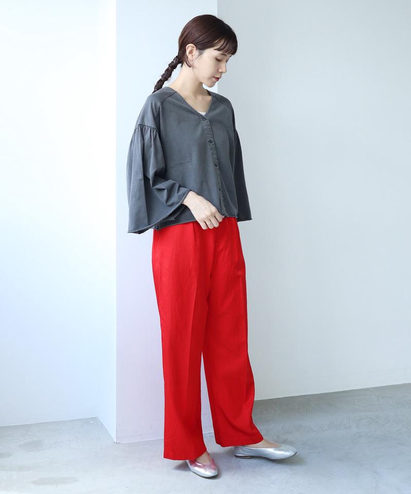 ●クリアスピン製品染め ワイドスリーブ ショートカーディガン（cardo fabrica）