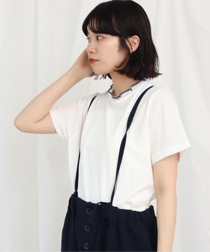 △セルヴィッチカラー　フリルTシャツ（Lene non finito）